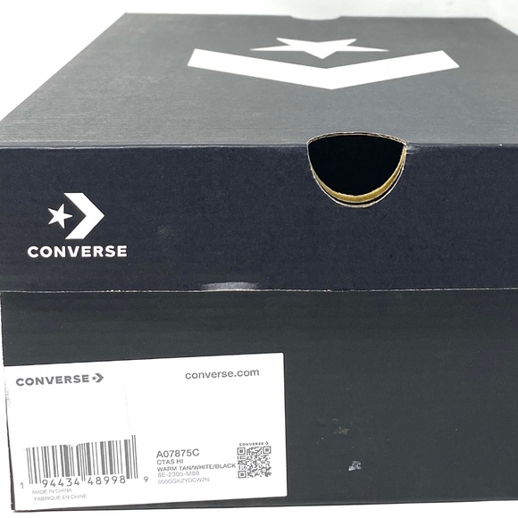 Converse Chuck Taylor High Leather Sneakers Warm Tan Casual Women's Size A07875C - Picture 9 of 10